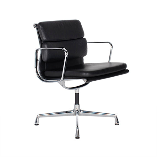 Vitra EA208 softpad zwart leder chroom