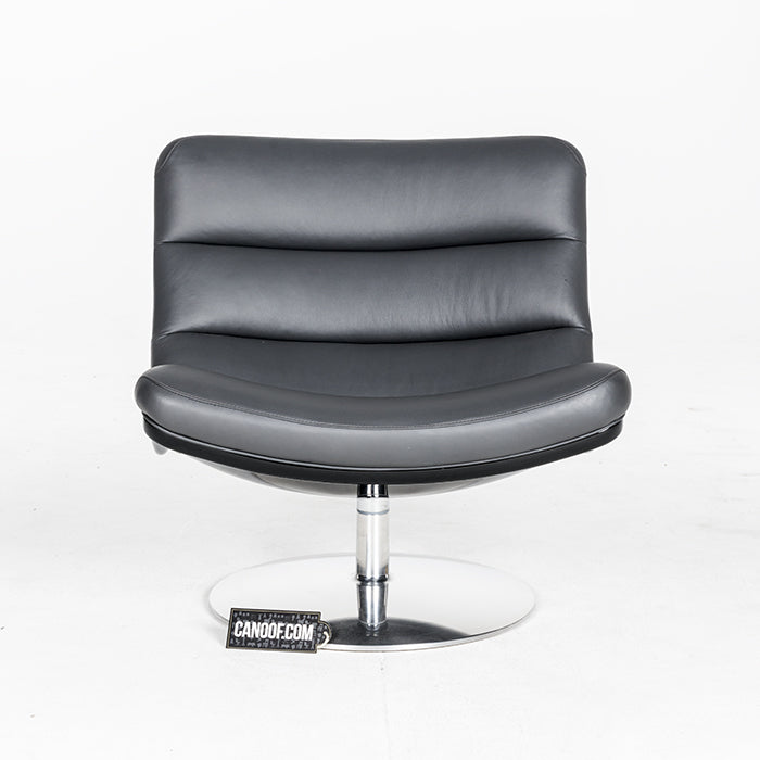 Artifort F987 Geoffrey Harcourt kuip zwart antraciet leder