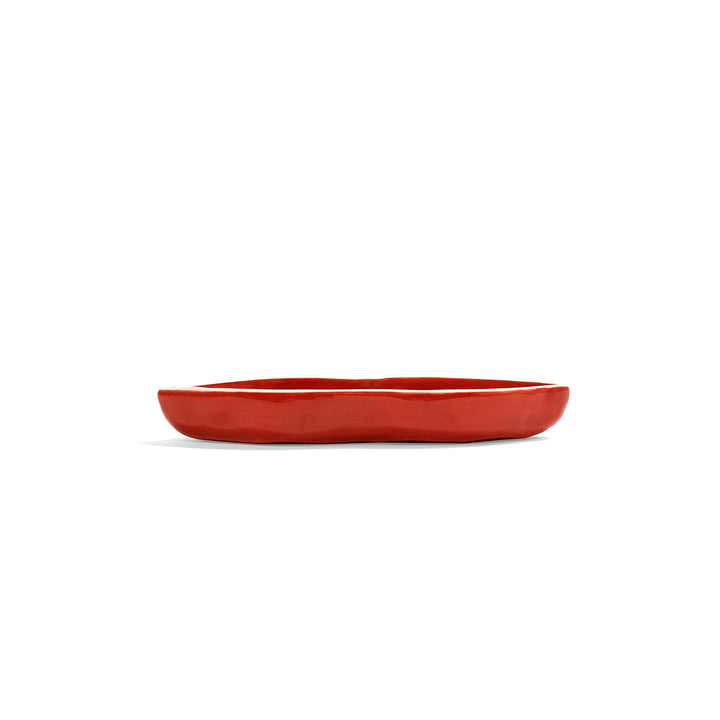 Wouters &amp; Hendrix serveerschaal Lips S rood, zijaanzicht