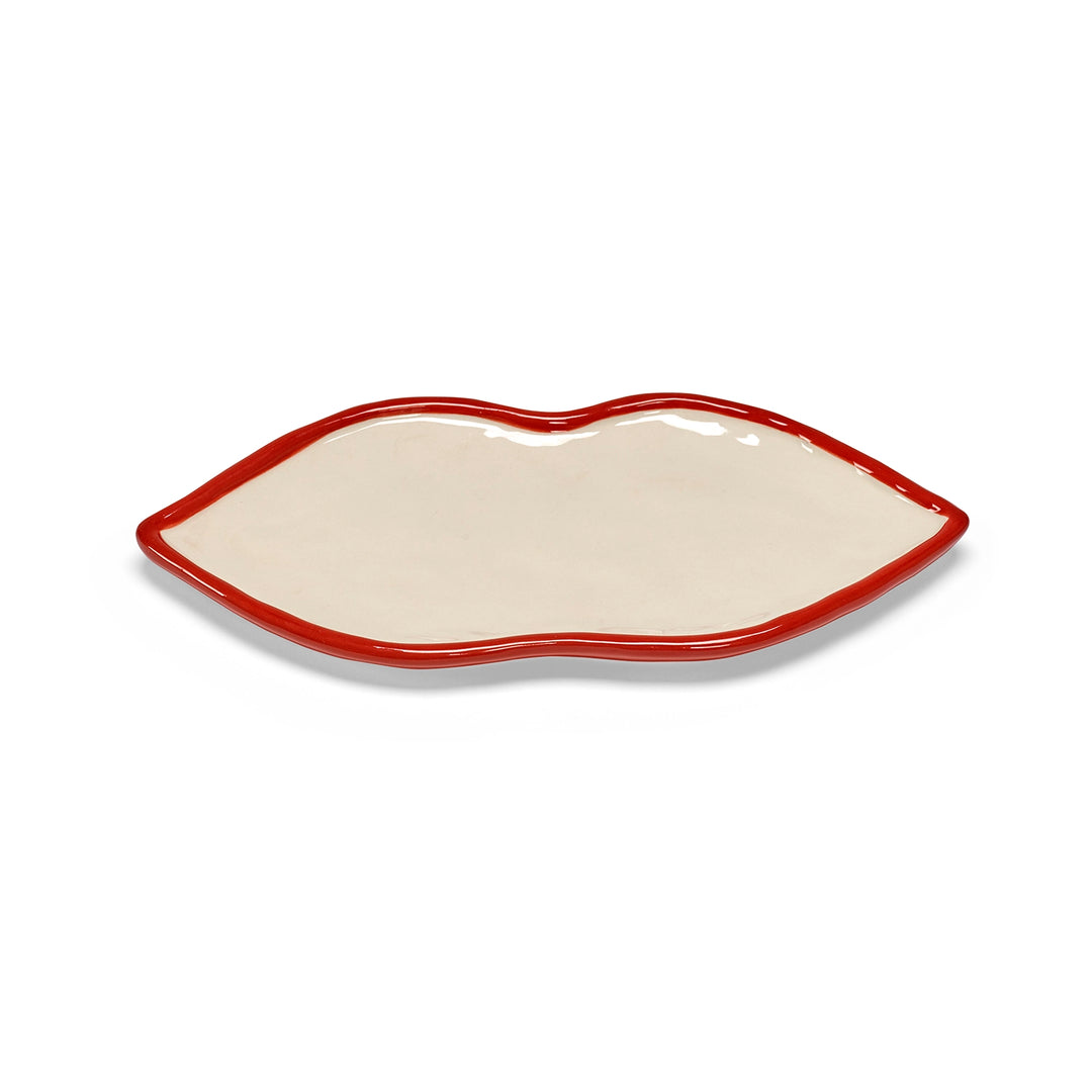 Wouters &amp; Hendrix serveerschaal Lips M rood-wit, bovenaanzicht