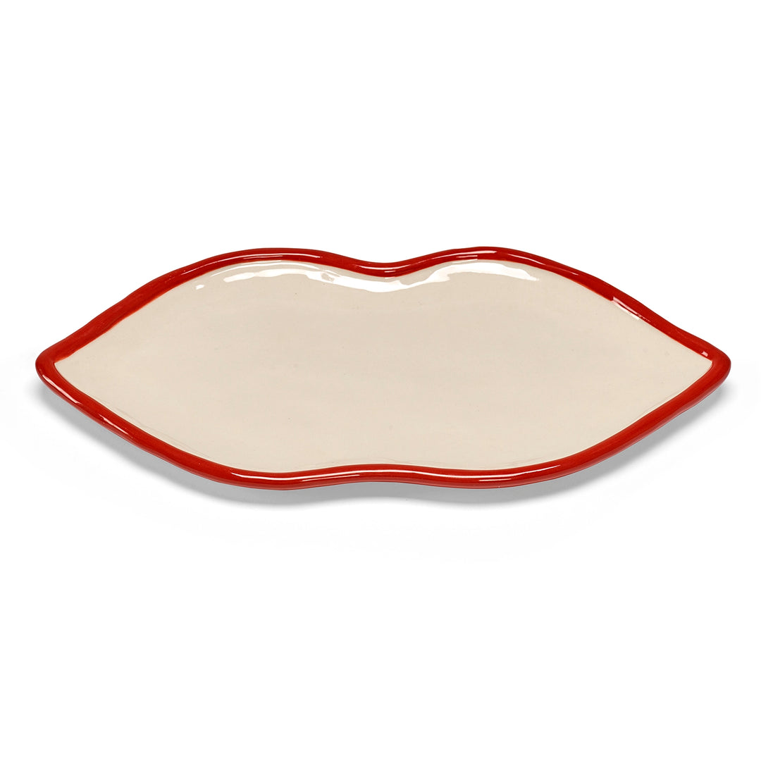 Wouters &amp; Hendrix serveerschaal Lips L rood-wit, bovenaanzicht