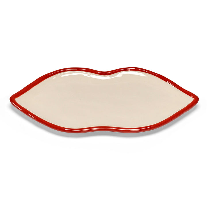 Wouters &amp; Hendrix serveerschaal Lips L rood-wit, bovenaanzicht
