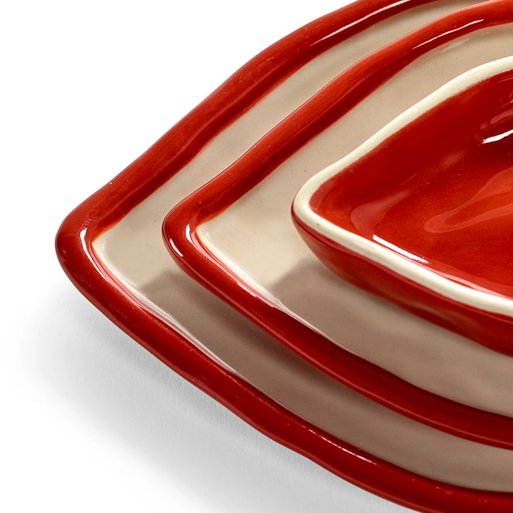 Wouters &amp; Hendrix serveerschaal Lips set van 3, detail van de randen