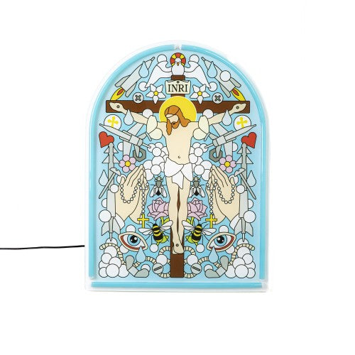 Seletti blow gospel wandlamp neon blauw