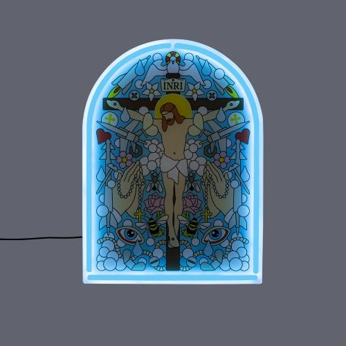 Seletti blow gospel wandlamp neon blauw