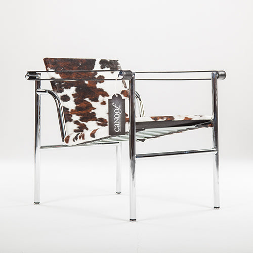 Cassina lC 1 ponyskin stoel bruin wit