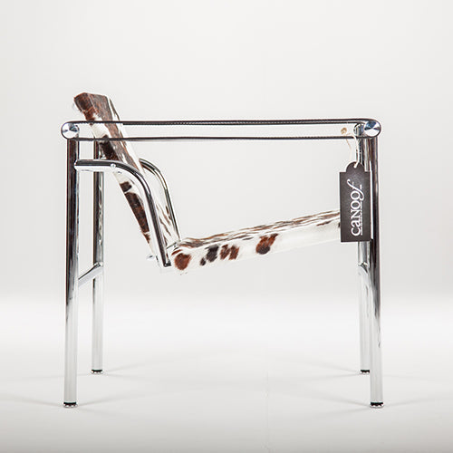 Cassina lC 1 ponyskin stoel bruin wit