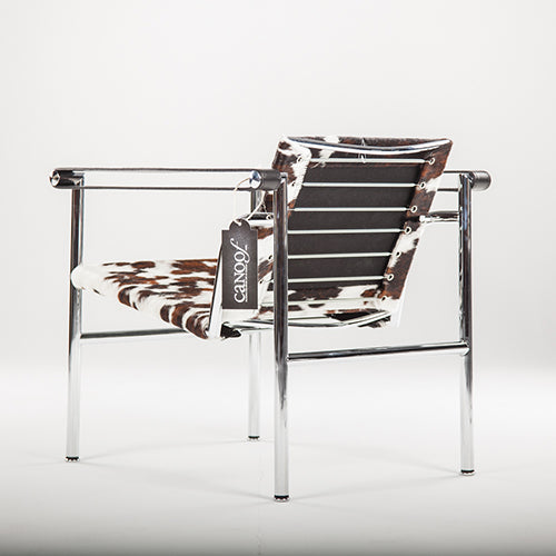 Cassina lC 1 ponyskin stoel bruin wit