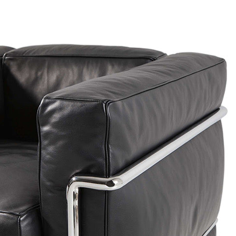 Cassina 2 fauteuil stoel grand confort grand modele LC2 zwart leder