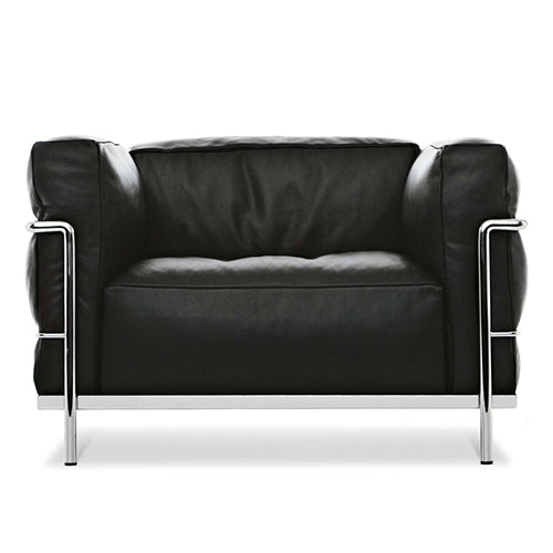 Cassina 3 fauteuil grand confort bank zwart leder