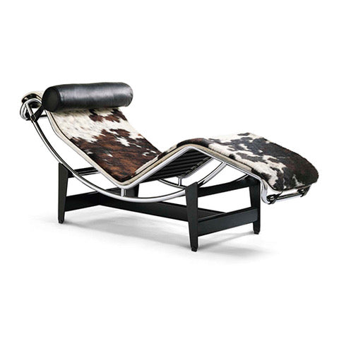 Cassina 4 chaise longue a réglage continu LC4 stoel wit bruin