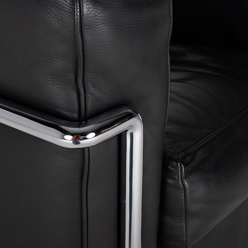 Cassina LC2 fauteuil vintage zwart leder