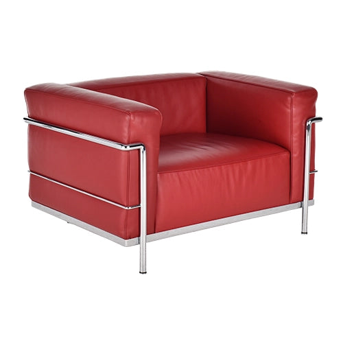 Cassina LC3 fauteuil rood leder chroom