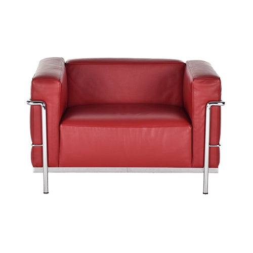 Cassina LC3 fauteuil rood leder chroom