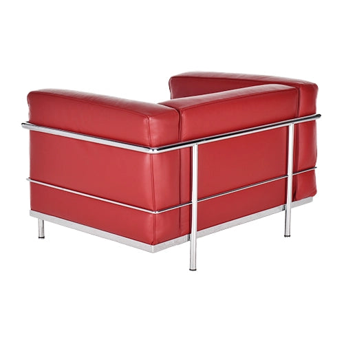 Cassina LC3 fauteuil rood leder chroom