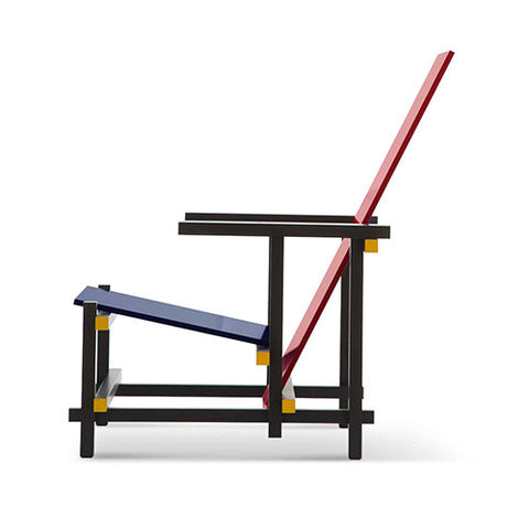 Cassina Red and Blue chair zwart rood blauw
