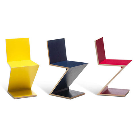 Cassina Zig-zag chair geel blauw rood