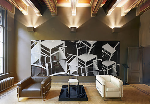 Cassina LC2 wit leder chroom frame fauteuil