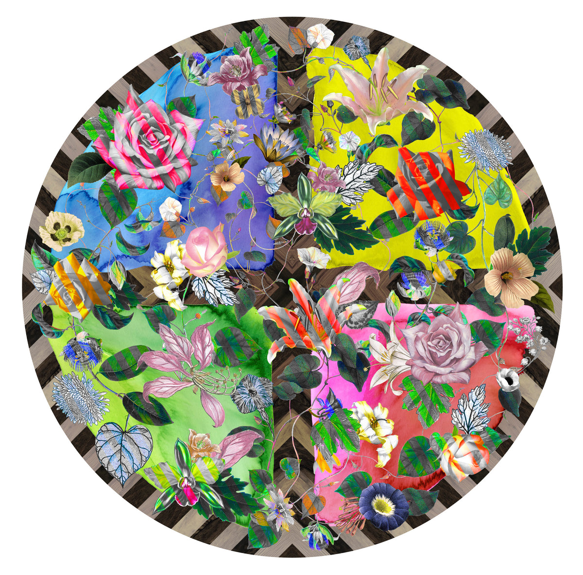 Moooi Carpets Malmaison Berlingot vloerkleed roze groen geel blauw