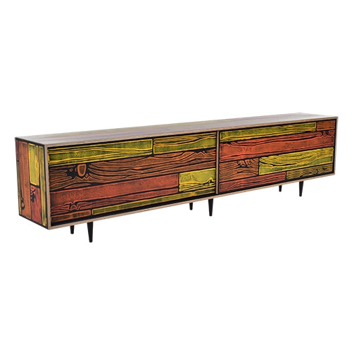 Wrongwoods dressoir geel/rood