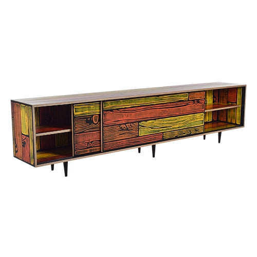 Wrongwoods dressoir geel/rood