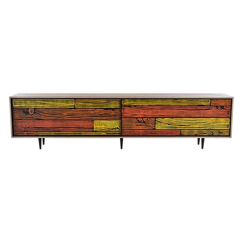 Wrongwoods dressoir geel/rood