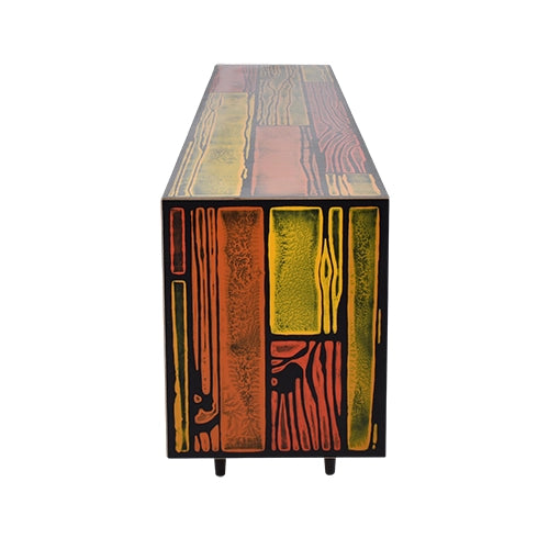 Wrongwoods dressoir geel/rood
