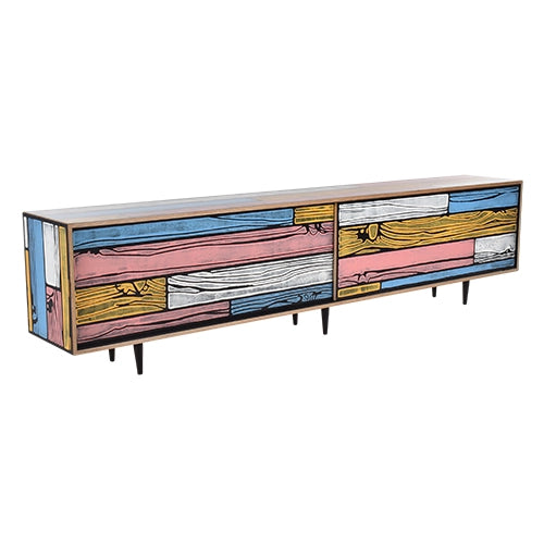 Wrongwoods dressoir roze/blauw