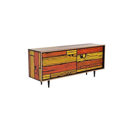Wrongwoods kast geel/rood
