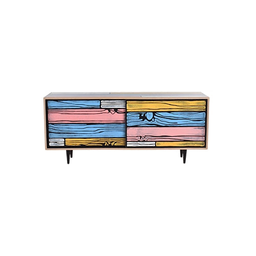 Wrongwoods kast roze/blauw