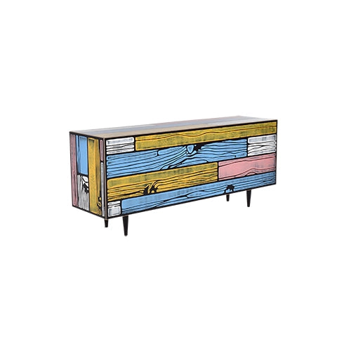 Wrongwoods kast roze/blauw