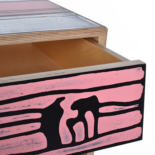 Established Sons WrongWoods ladekast roze/blauw