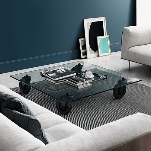 Fontana Arte Con Ruote glazen salontafel