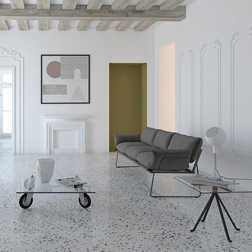 Fontana Arte Con Ruote glazen salontafel