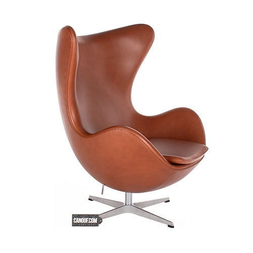 Fritz Hansen egg chair bruin leder kleur