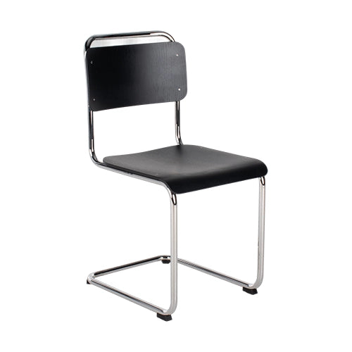 Dutch Originals Gispen 101XL chair zwart gebeitst eikenhout hooglans chroom frame