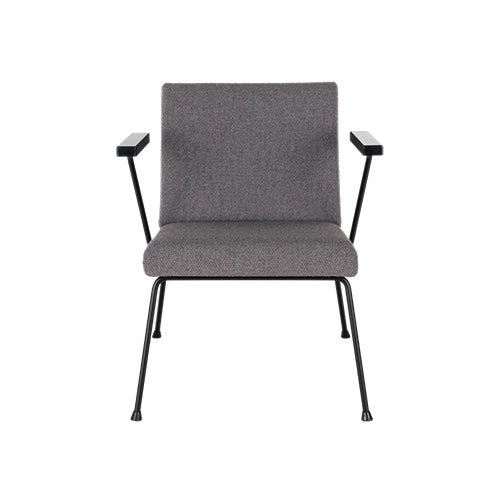 Dutch Originals Gispen 1401 fauteuil grijs gestoffeerd zwart frame