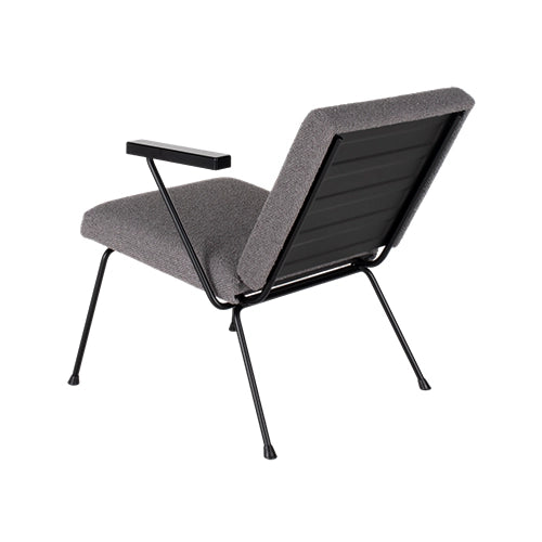 Dutch Originals Gispen 1401 fauteuil grijs gestoffeerd zwart frame