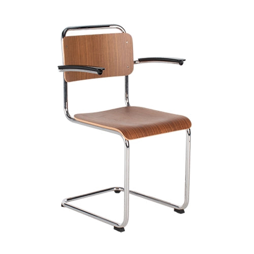 Gispen 201 notenhout chroom frame