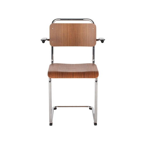 Gispen 201 notenhout chroom frame