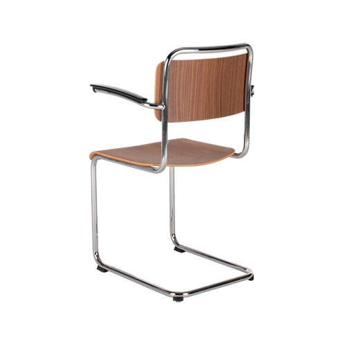 Gispen 201 notenhout chroom frame
