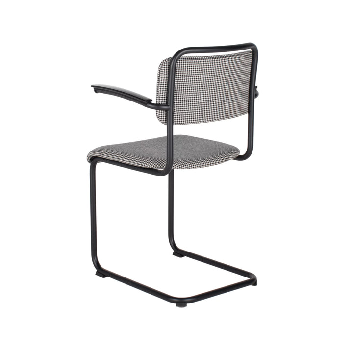 Gispen 201XL stoel zwart/wit gestoffeerd zwart frame