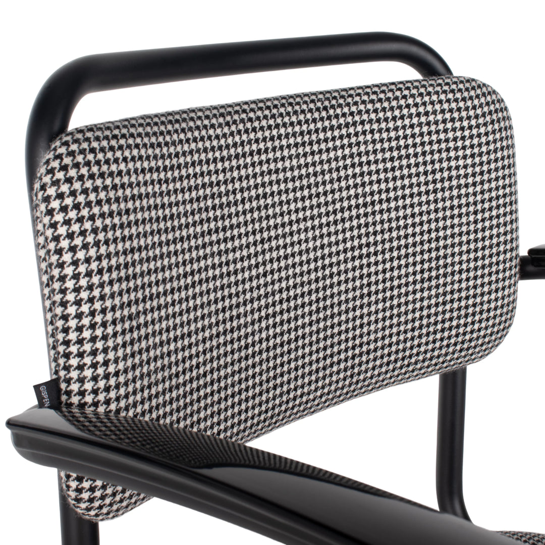 Gispen 201XL stoel zwart/wit gestoffeerd zwart frame
