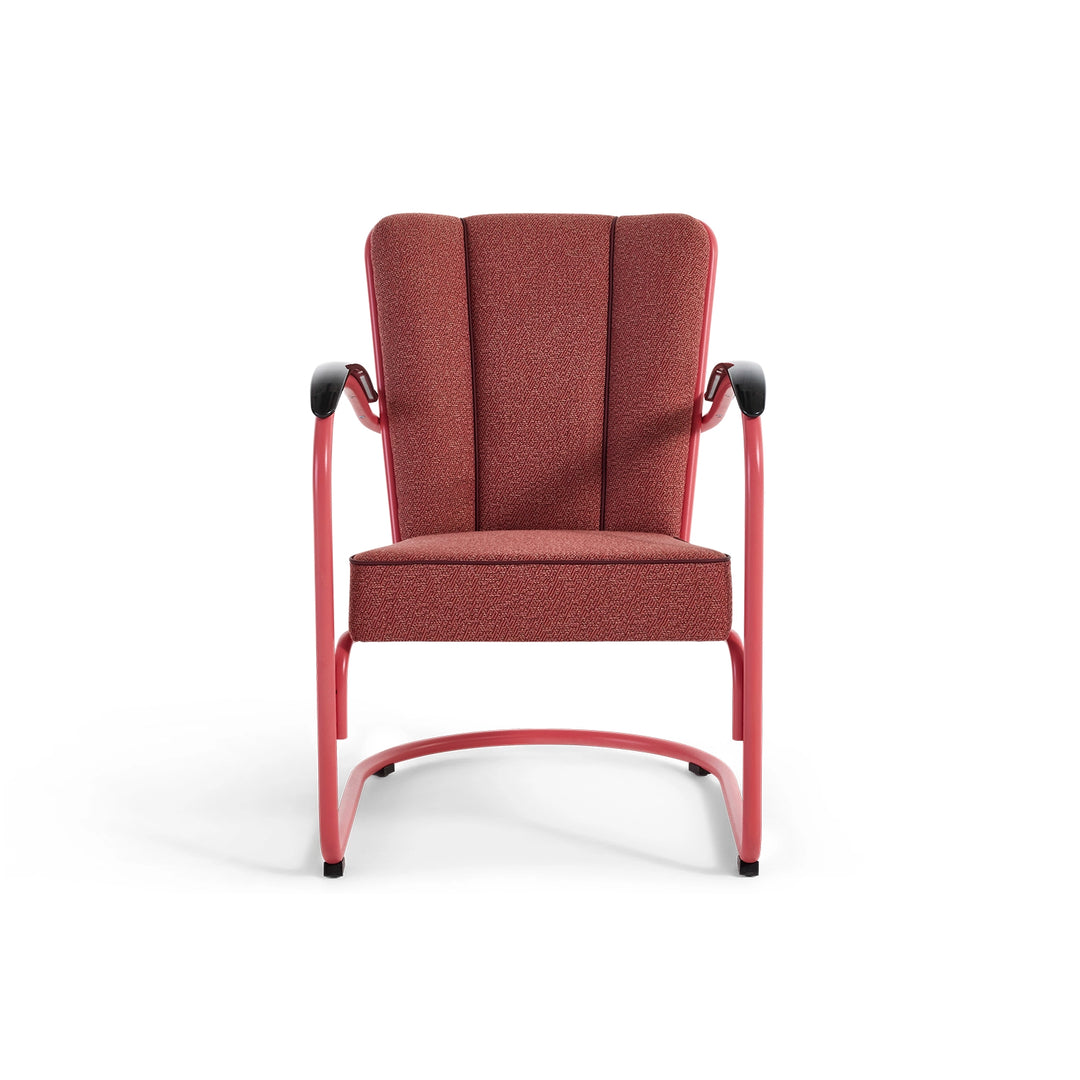 Gispen 412 fauteuil roze (Forestview), vooraanzicht