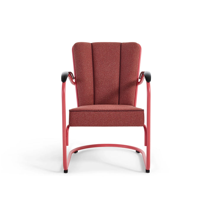 Gispen 412 fauteuil &amp; hocker roze (Forestview), fauteuil vooraanzicht