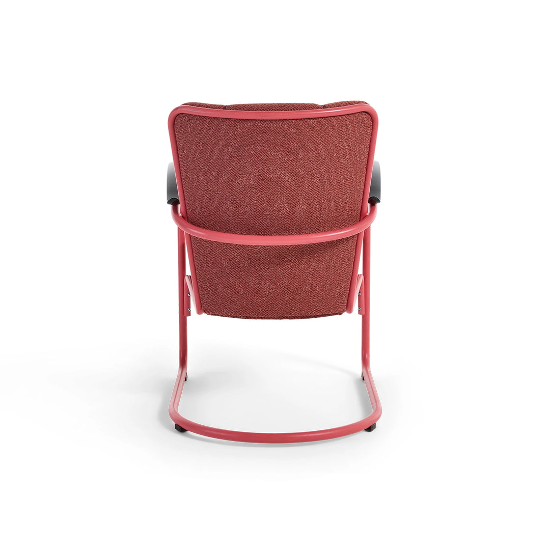 Gispen 412 fauteuil &amp; hocker roze (Forestview), fauteuil achteraanzicht
