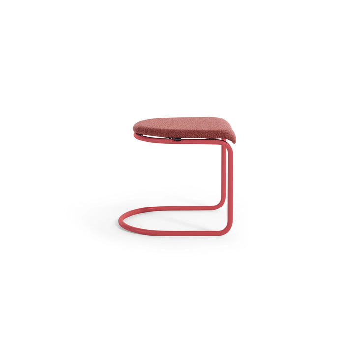 Gispen 412 fauteuil &amp; hocker roze (Forestview), hocker zijaanzicht