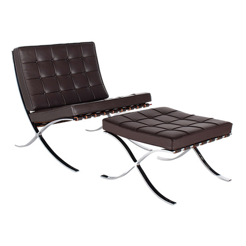 Knoll Barcelona Chair donkerbruin fauteuil mies van der rohe