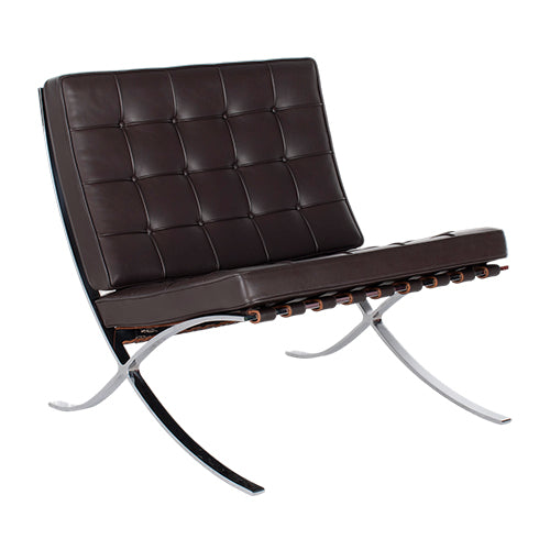 Knoll Barcelona Chair donkerbruin fauteuil