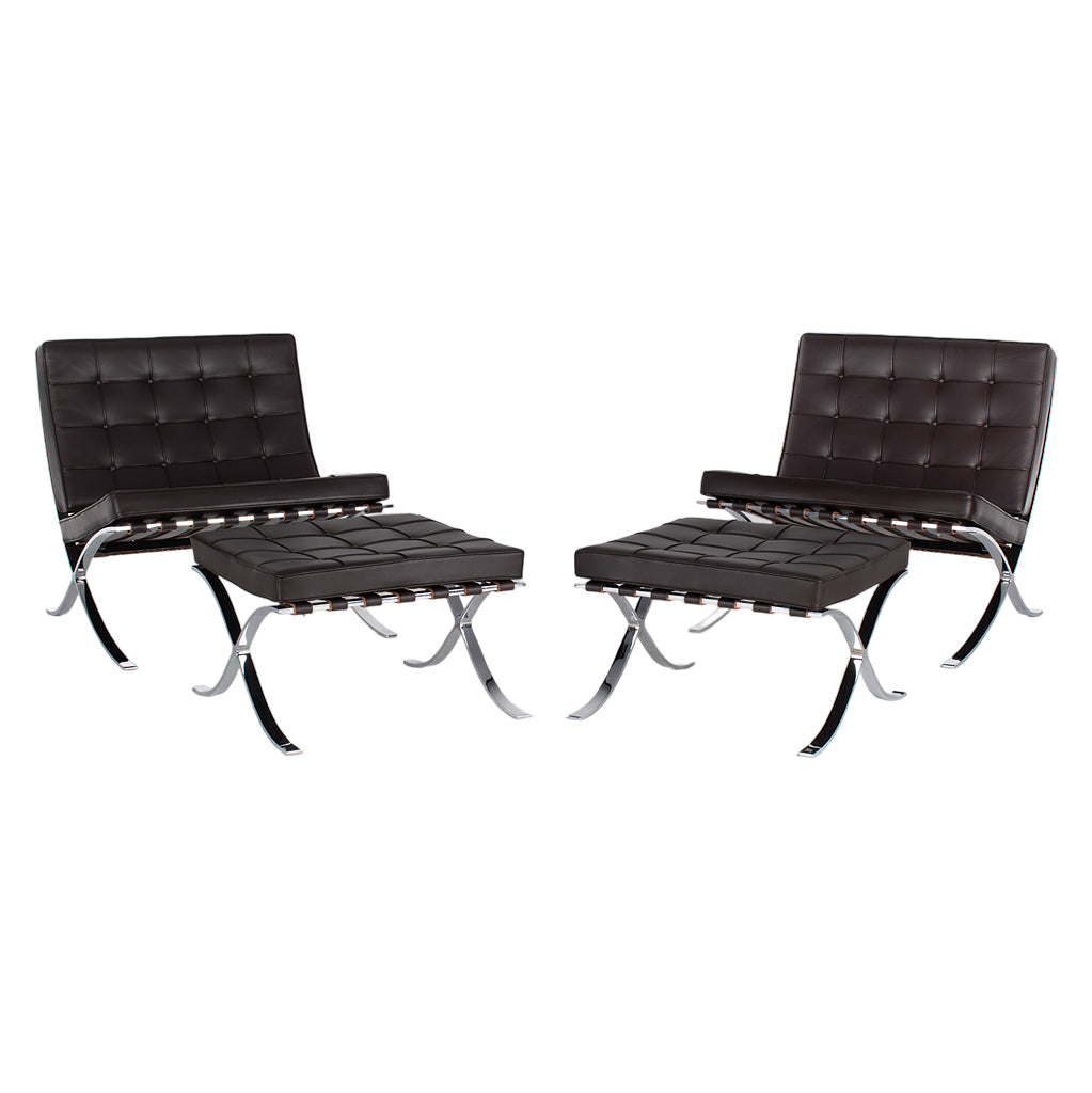 Knoll Barcelona Chair donkerbruin fauteuil mies van der rohe